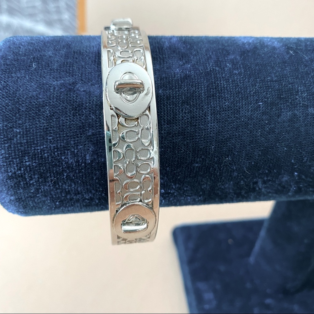 Coach Est. 1941 Signature Silver Bangle Bracelet